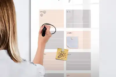 Weekplanner glazen magneetbord met decoratieve print