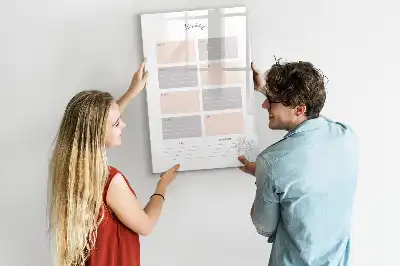 Weekplanner glazen magneetbord met decoratieve print