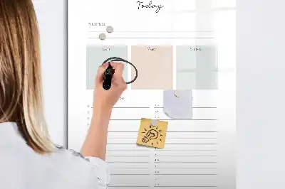 Magnetisch glazen memobord voor aan de muur planner voor vandaag