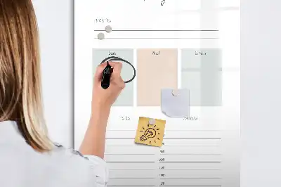 Magnetisch glazen memobord voor aan de muur planner voor vandaag
