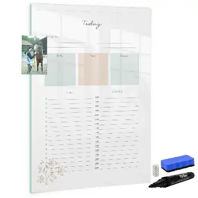 Magnetisch glazen memobord voor aan de muur planner voor vandaag