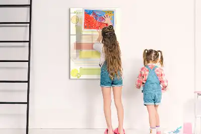 Glazen magneetbord met decoratieve print menuplanner