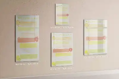 Glazen magneetbord met decoratieve print menuplanner
