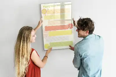 Glazen magneetbord met decoratieve print menuplanner