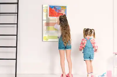 Glazen magneetbord met decoratieve print menuplanner