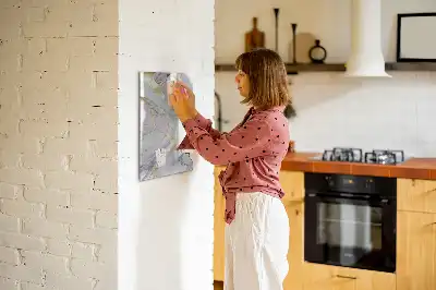 Magnetisch glazen memobord voor aan de muur met decoratief marmerdesign