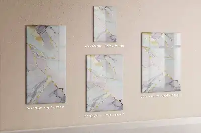 Magnetisch glazen memobord voor aan de muur met decoratief marmerdesign