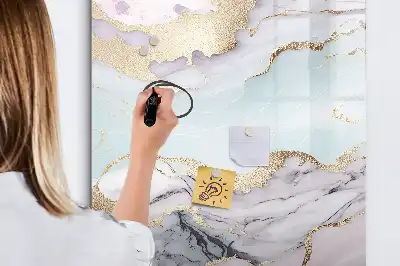 Glazen magneetbord met decoratieve print marmer