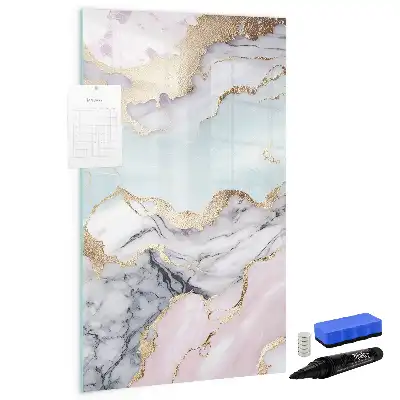 Glazen magneetbord met decoratieve print marmer