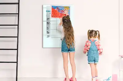 Financiële planner magnetisch memobord van glas voor aan de muur