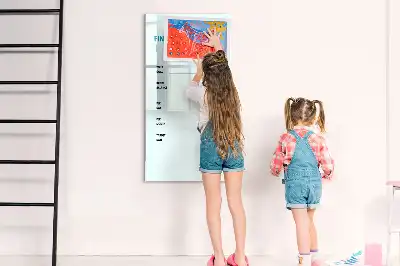 Financiële planner magnetisch memobord van glas voor aan de muur