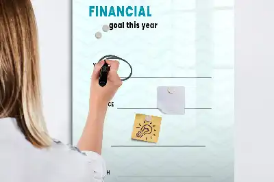 Financiële planner magnetisch memobord van glas voor aan de muur
