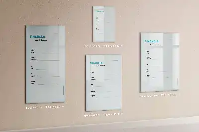Financiële planner magnetisch memobord van glas voor aan de muur