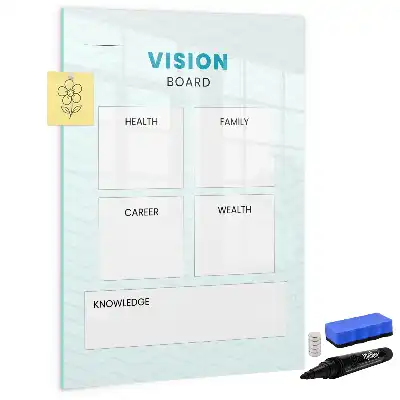 Gezondheidsplanner glazen magneetbord met decoratieve print