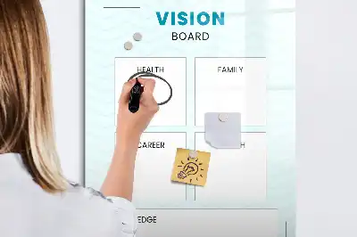 Gezondheidsplanner glazen magneetbord met decoratieve print