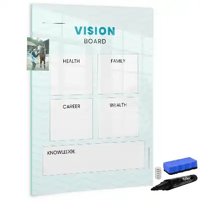 Gezondheidsplanner glazen magneetbord met decoratieve print