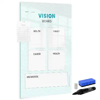 Gezondheidsplanner glazen magneetbord met decoratieve print