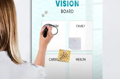 Gezondheidsplanner glazen magneetbord met decoratieve print
