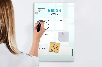 Gezondheidsplanner glazen magneetbord met decoratieve print