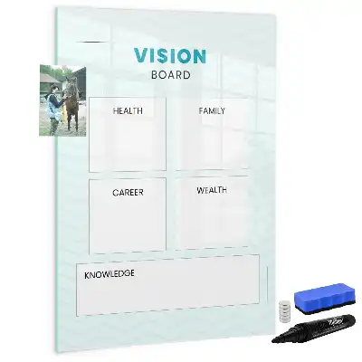 Gezondheidsplanner glazen magneetbord met decoratieve print