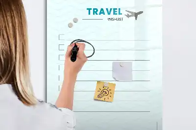 Magnetisch glazen memobord reisplanner voor aan de muur