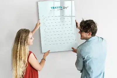 Magnetisch glazen memobord reisplanner voor aan de muur