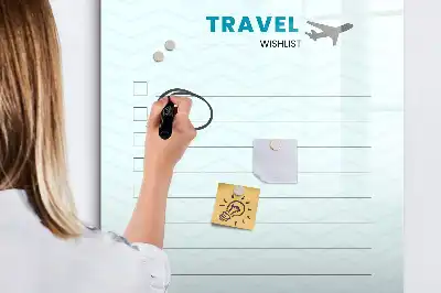 Magnetisch glazen memobord reisplanner voor aan de muur