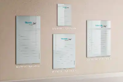 Magnetisch glazen memobord reisplanner voor aan de muur