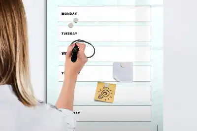 Weekplanner glazen magneetbord met decoratieve print