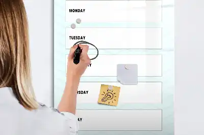 Weekplanner glazen magneetbord met decoratieve print