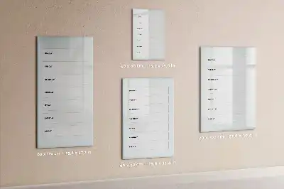 Weekplanner glazen magneetbord met decoratieve print
