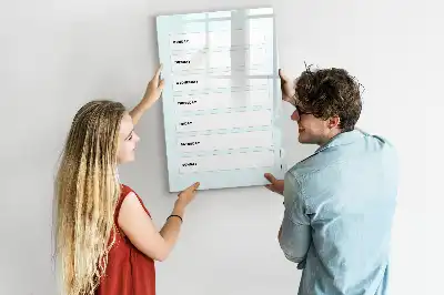 Weekplanner glazen magneetbord met decoratieve print