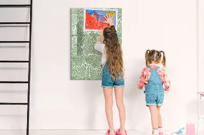 Glazen magneetbord met decoratieve print groot bladpatroon