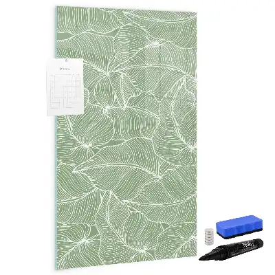 Glazen magneetbord met decoratieve print groot bladpatroon