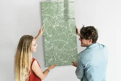 Glazen magneetbord met decoratieve print groot bladpatroon