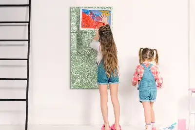 Glazen magneetbord met decoratieve print groot bladpatroon