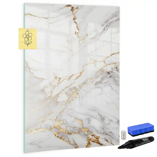 Glazen magneetbord met marmerprint decoratief marmer