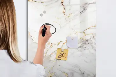 Glazen magneetbord met marmerprint decoratief marmer