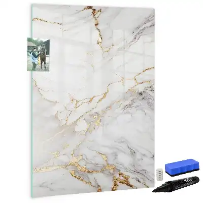 Glazen magneetbord met marmerprint decoratief marmer