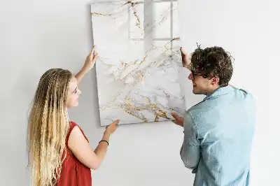 Glazen magneetbord met marmerprint decoratief marmer