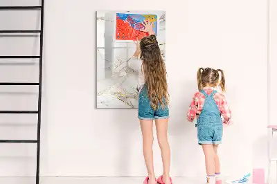 Glazen magneetbord met marmerprint decoratief marmer