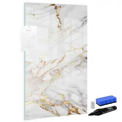 Glazen magneetbord met marmerprint decoratief marmer