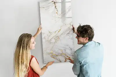 Glazen magneetbord met marmerprint decoratief marmer