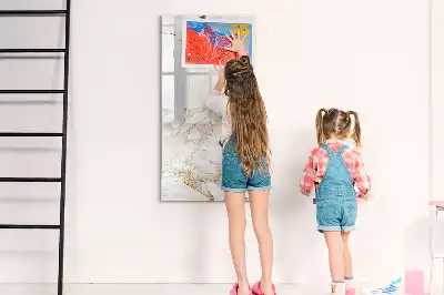 Glazen magneetbord met marmerprint decoratief marmer