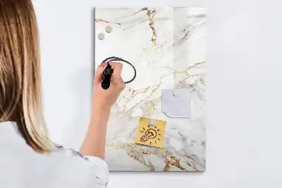 Glazen magneetbord met marmerprint decoratief marmer