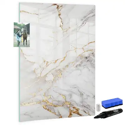 Glazen magneetbord met marmerprint decoratief marmer