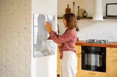 Glazen magneetbord met marmerprint decoratief marmer