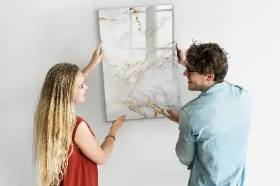 Glazen magneetbord met marmerprint decoratief marmer