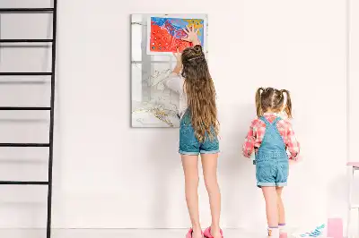 Glazen magneetbord met marmerprint decoratief marmer