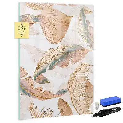 Magnetisch memobord van glas met vogelveren patroon
